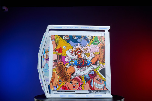 One Piece-Nika Customized ASUS GR701 EATX full-tower computer case with semi-open structure, tool-free side panels, supports up to 2 x 420mm radiators, built-in graphics card holder,2xType-C
