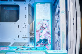 TianXuan Girl Customized ASUS GR701 EATX full-tower computer case with semi-open structure, tool-free side panels, supports up to 2 x 420mm radiators, built-in graphics card holder,2xType-C
