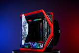Kamen Rider Customized ASUS GR701 EATX full-tower computer case with semi-open structure, tool-free side panels, supports up to 2 x 420mm radiators, built-in graphics card holder,2xType-C