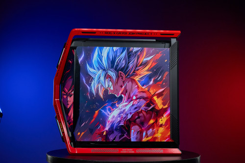 Dragon Ball Customized ASUS GR701 EATX full-tower computer case with semi-open structure, tool-free side panels, supports up to 2 x 420mm radiators, built-in graphics card holder,2xType-C