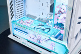 TianXuan Girl Customized ASUS GR701 EATX full-tower computer case with semi-open structure, tool-free side panels, supports up to 2 x 420mm radiators, built-in graphics card holder,2xType-C