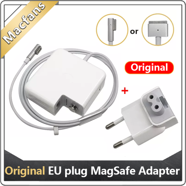 Original EU Plug Magsafe 1/2 Laptop Charger for Macbook Pro/Air Adapter 45W 60W 85W A1278 A1286 A1465 A1466 A1425 A1502 A1398 USB-C