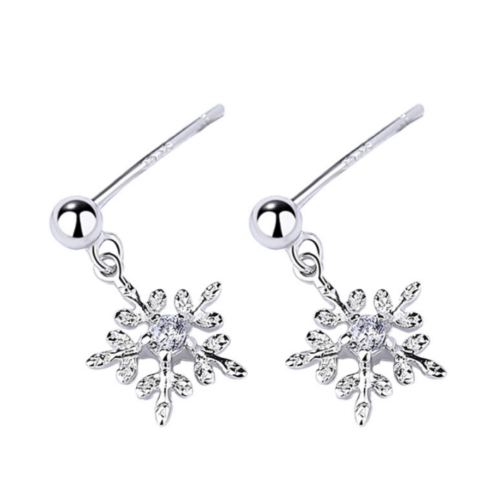 Silver Snowflake Earrings 1197