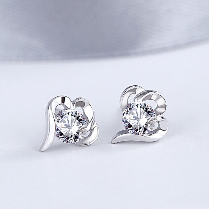 silver heart earring