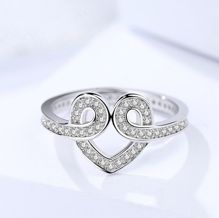 Silver heart ring 359