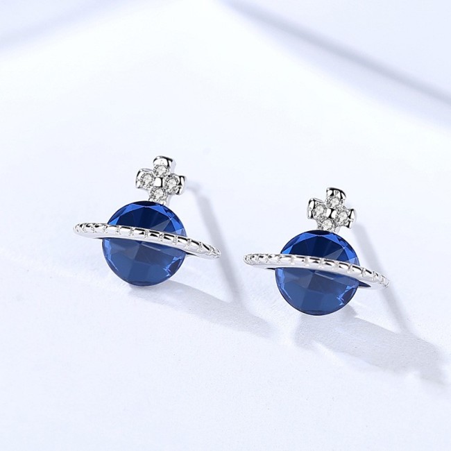 Silver blue earring 1403