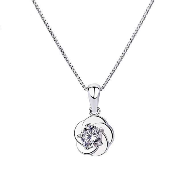 silver flower pendant 975