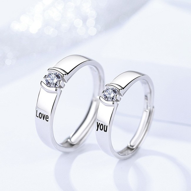 silver love open ring