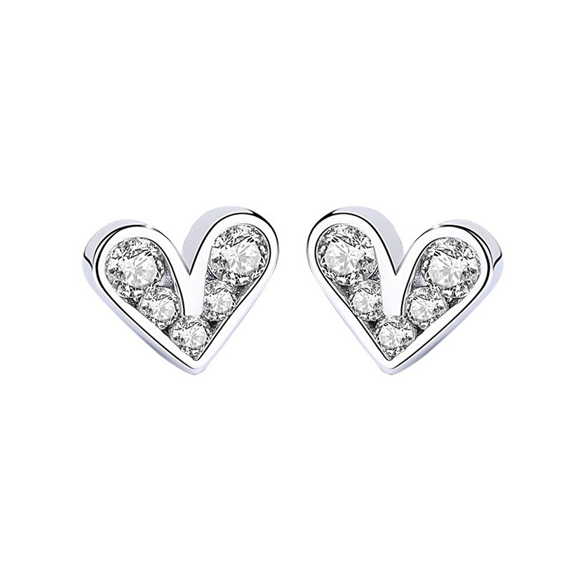 silver heart earring 592