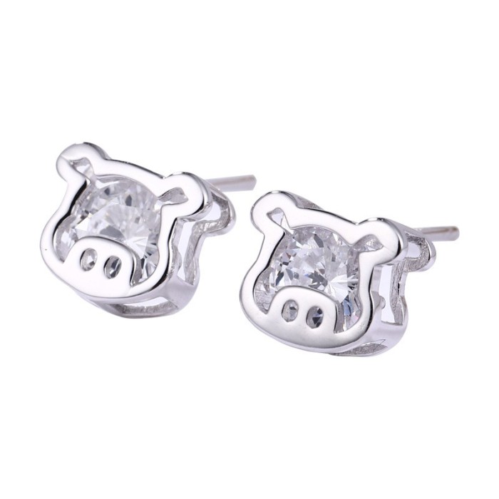 silver Pig earrings 1677