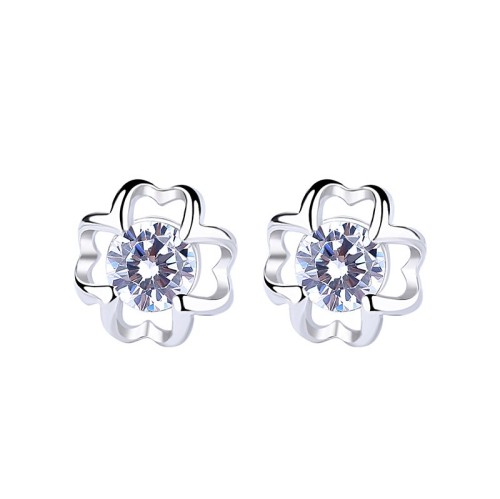 silver flower earring 591