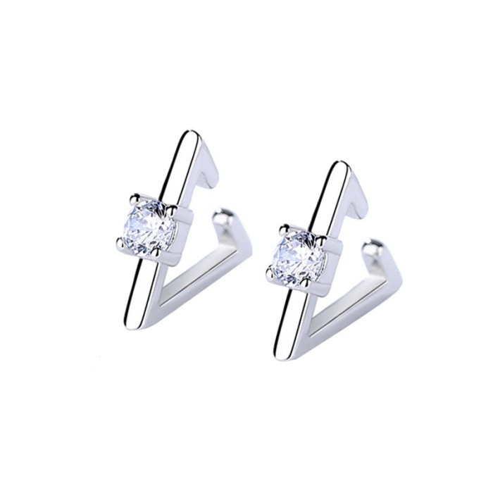 Silver Triangle Earrings 1438