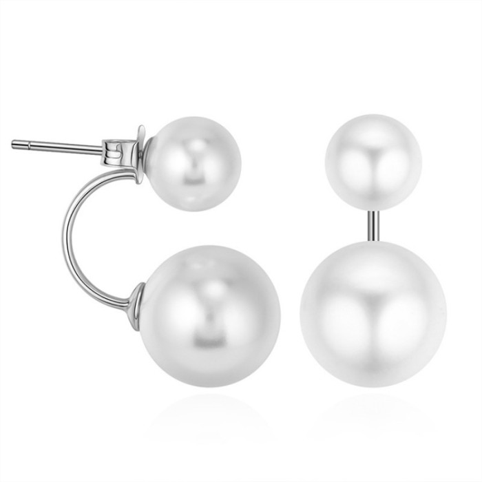 silver pearl earrings 29657