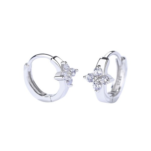 silver flower earring 1079