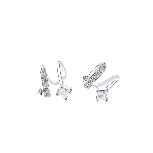 Silver spiral ear clip E265