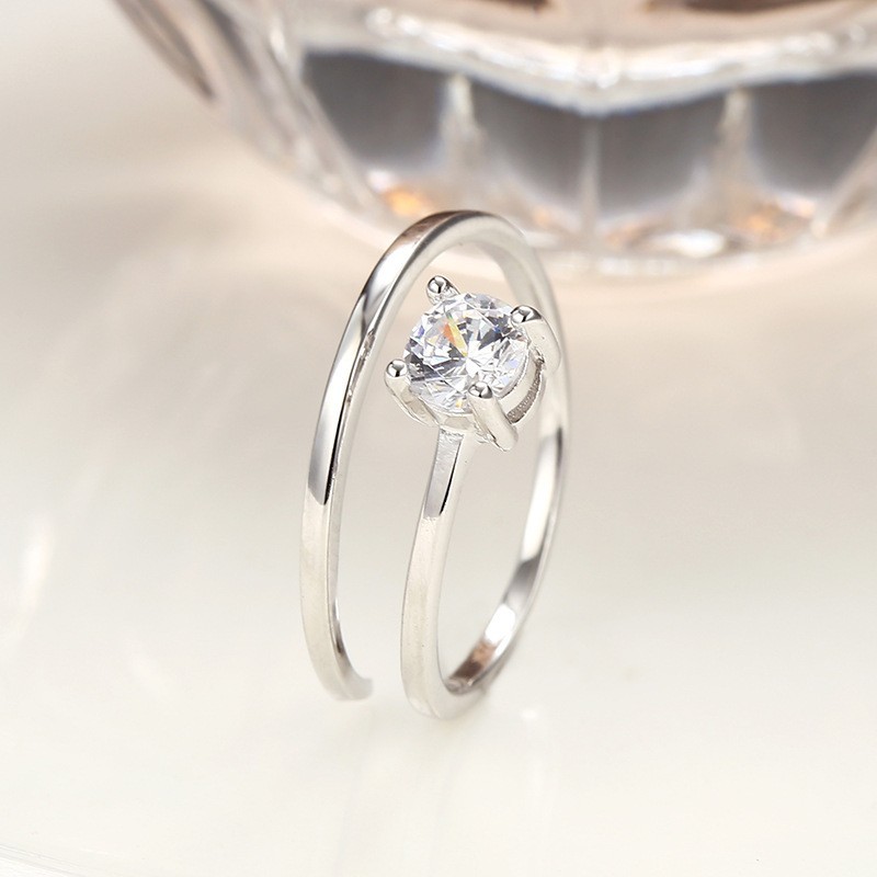 silver diamond ring 332