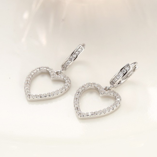 silver heart earring 835