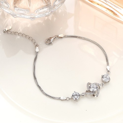 silver flower bracelet MLB236