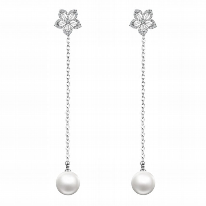 flower pearl earring