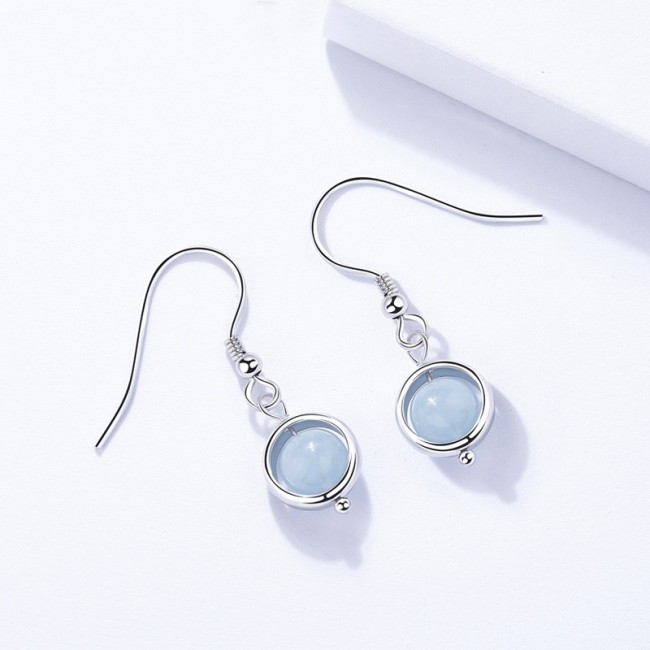 Silver bead earring 1496