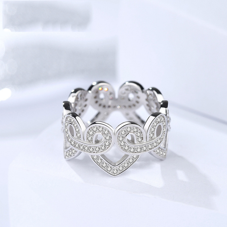 Silver heart ring 356