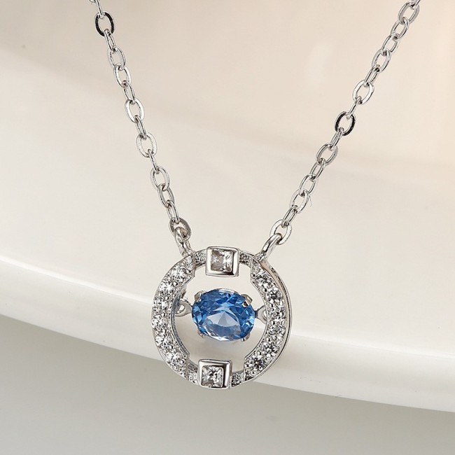 silver round necklace MLA830