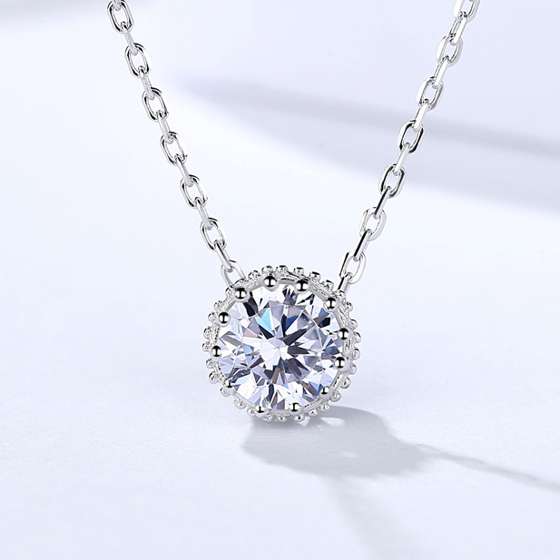 Silver Diamond Necklace MLA1052