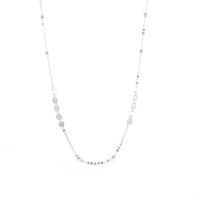 silver round necklace MLA030