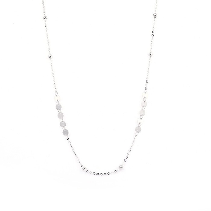 silver round necklace MLA030