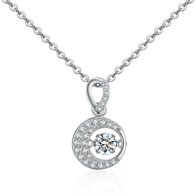 Silver round necklace 28704