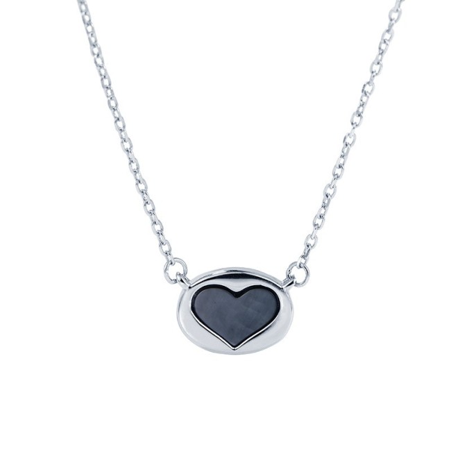 silver heart necklace MLA1411a