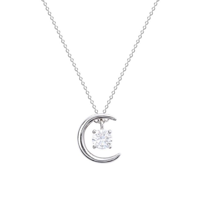 Silver moon necklace MLA699-1