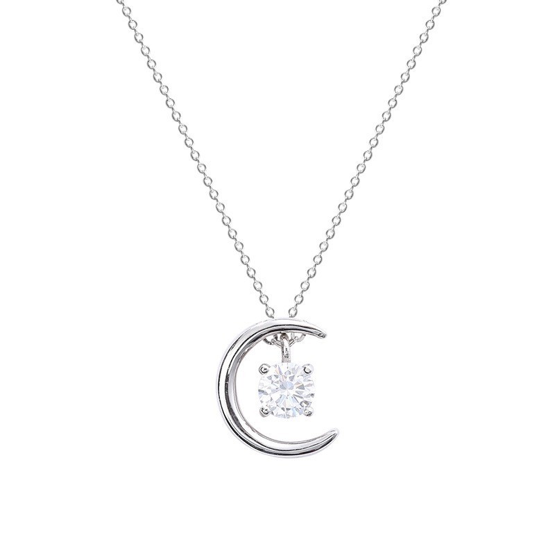 Silver moon necklace MLA699-1