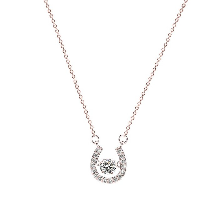 Silver U-shaped necklace MLA262