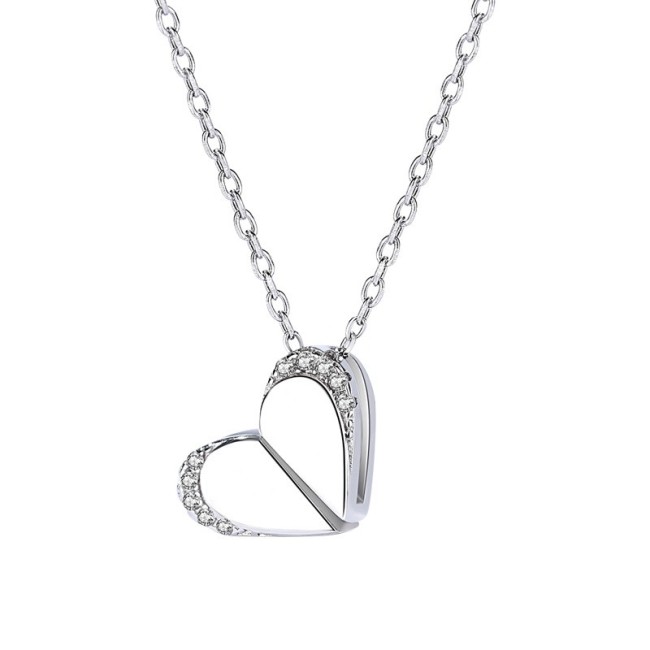 silver heart necklace MLA1391