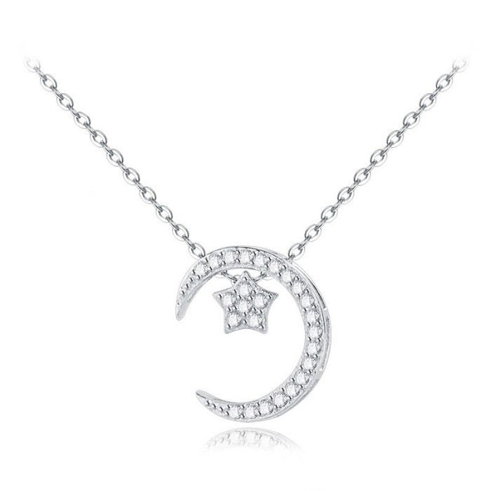 silver star necklace MLA598a