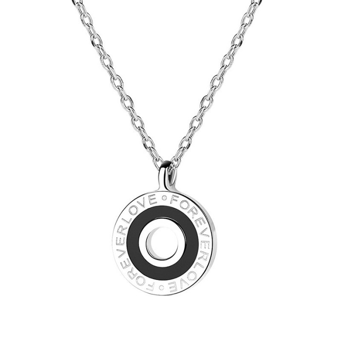 silver round necklace 	MLA1405b