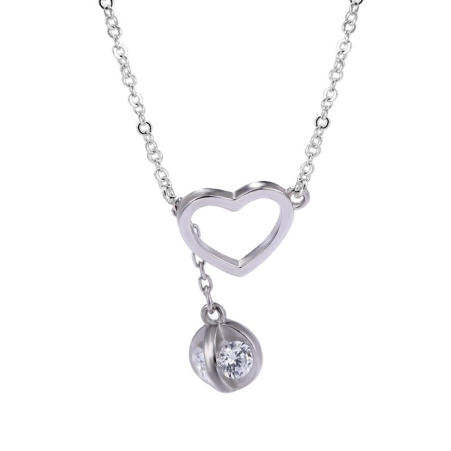 silver heart necklace MLA1416