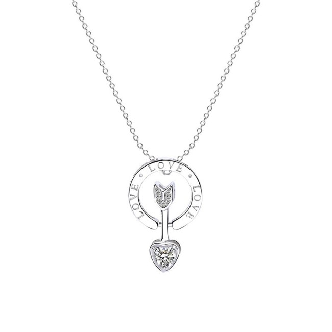 silver heart necklace MLA523