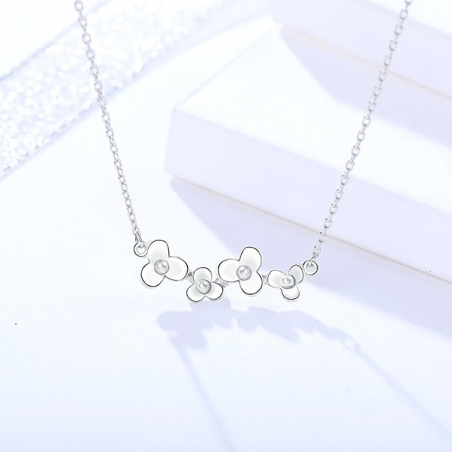 Silver clover necklaceMLA1050-2