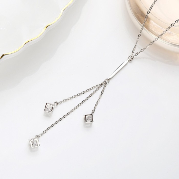 Sterling Silver Sweater Necklace MLA909