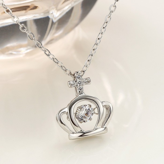 silver Crown necklace MLA835