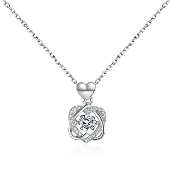 Silver Double Heart Necklace 28707