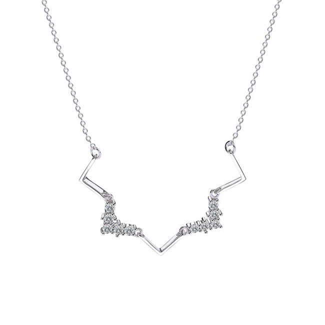 Silver wavy necklace MLA658