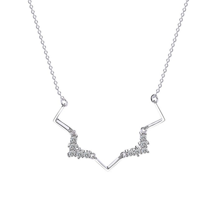 Silver wavy necklace MLA658