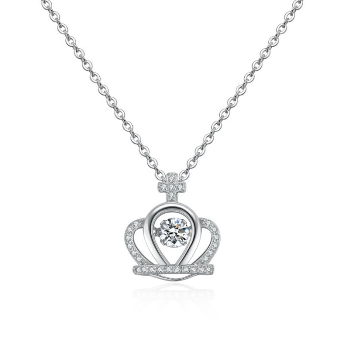 Silver Crown Necklace 28706