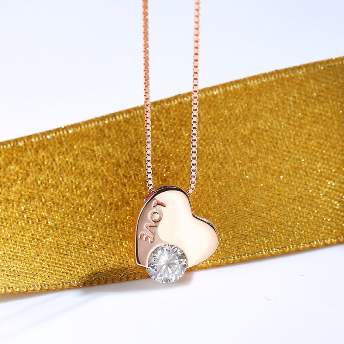 silver heart necklace MLA766