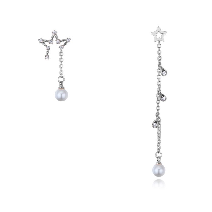 silver needles star pearl earring 26167