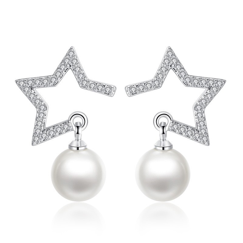 star pearl earring wh 27