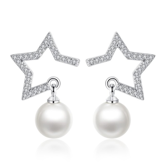 star pearl earring wh 27